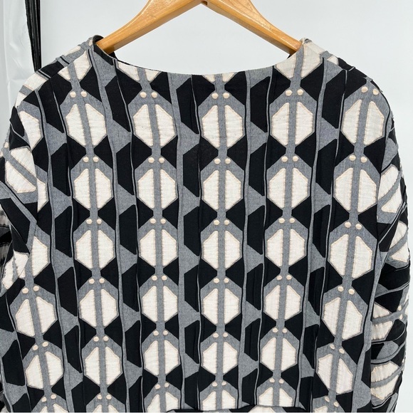 Niche Nilgun Derman Geometric Pattern Jacket Size XL Metallic Accents Big Button - Picture 7 of 13